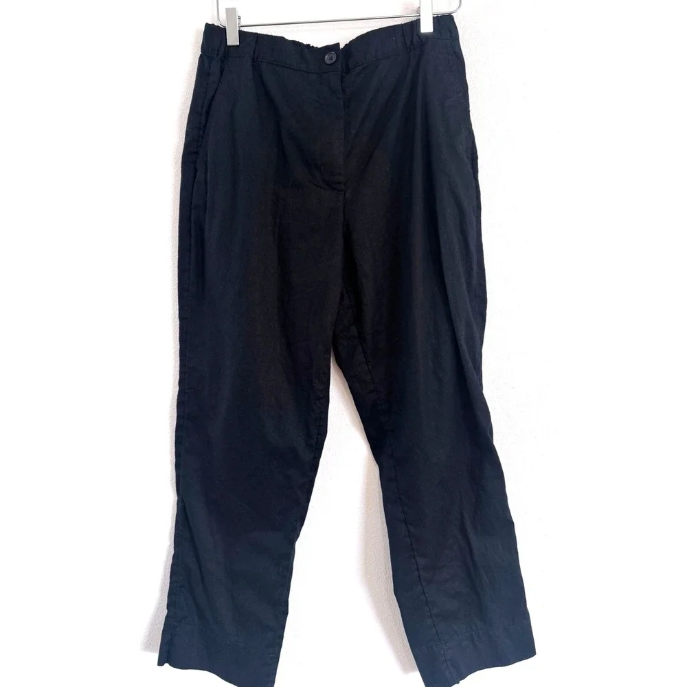 Banana Republic Women's High-Rise Tapered Pleated Ankle Pants Black